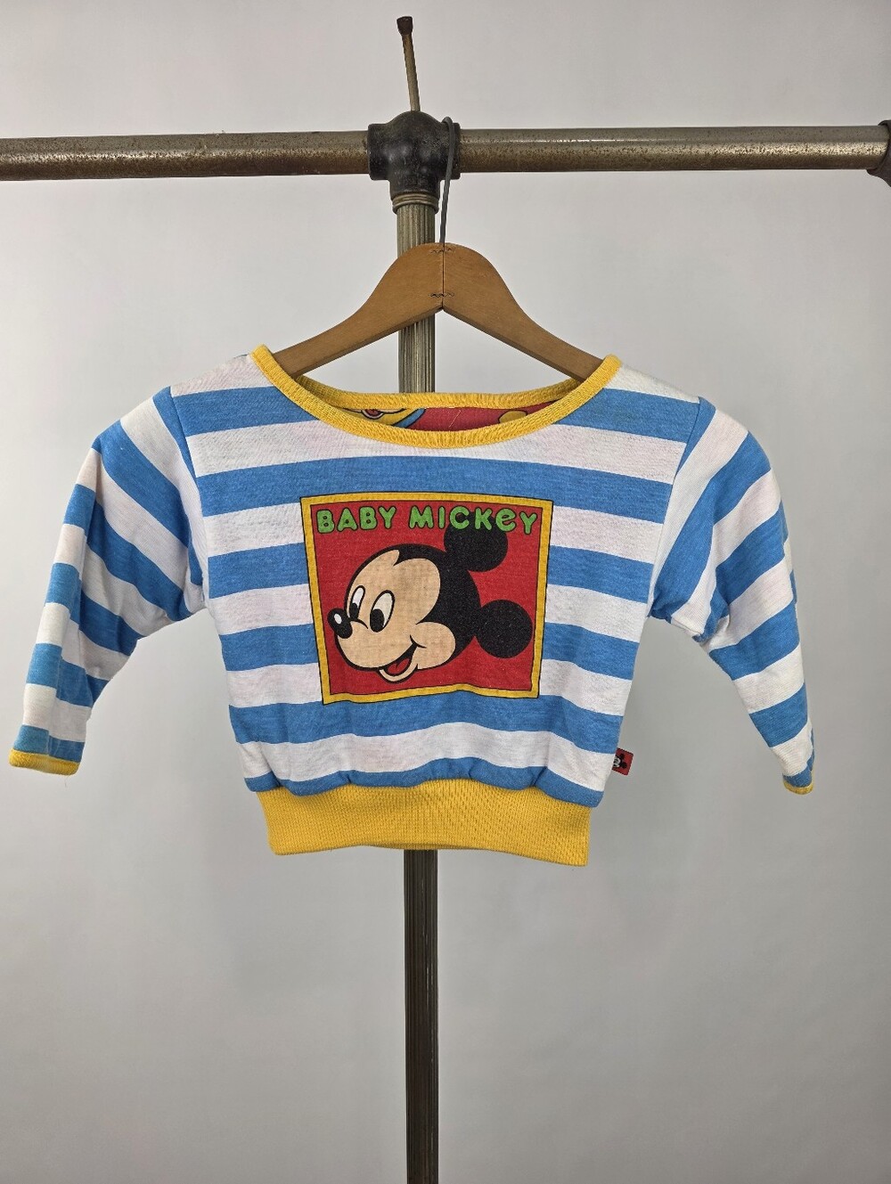 Mickey & CO. by J.G Hook Vintage 90's Baby Mickey Striped Reversible Crew Neck